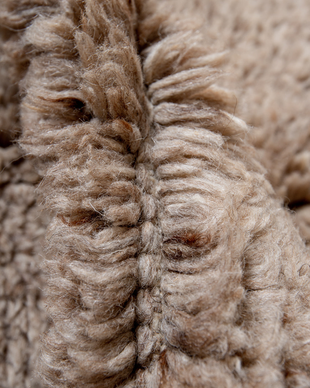 Modern, designer, handcrafted 100% sheep’s wool Berber rug from Morocco. Beni M’rirt carpet with beautiful colours and patterns and fluffy wool texture.